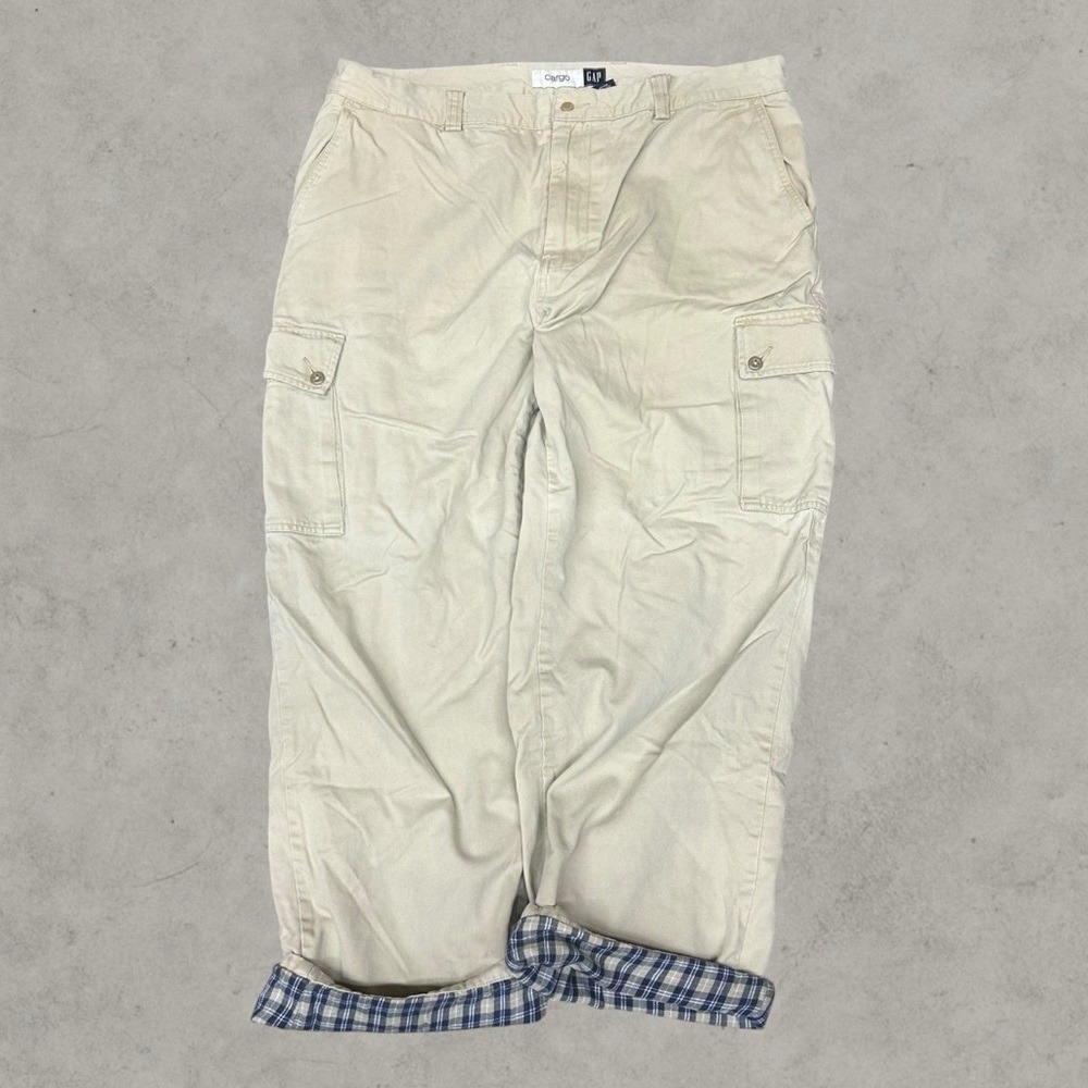 Gap Cargo Pants Mens 38x30 Tan Utility Baggy Wide-Leg Grunge Hip Hop 2000s Loose